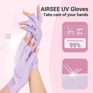 Protective AIRSEE UV Gloves for Manicures - Purple