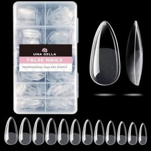 UNA GELLA Almond Nail Tips - 504pcs Soft Gel Extensions