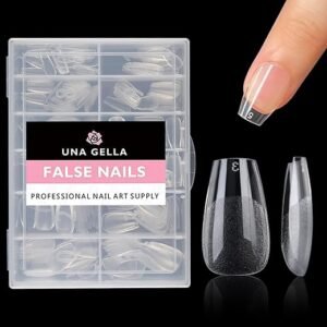 UNA GELLA Short Coffin Press-On Nails - 216pcs DIY Set