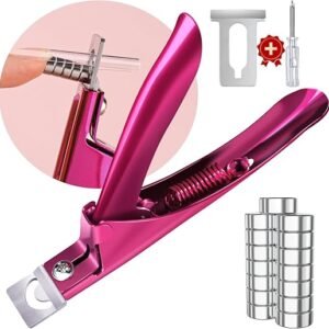 Violet Red Adjustable Nail Clippers with Magnet Sizers